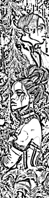 Free colorable bookmarks of a sulking couple